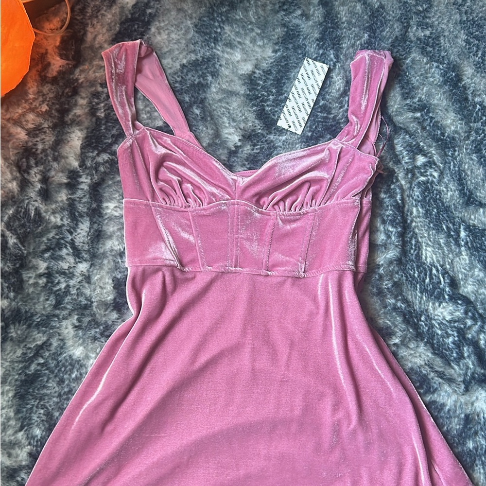 Pink Velvet babydoll Dress